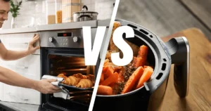 La freidora de aire y el horno tienen distintos tiempos de cocción y modos de limpieza.