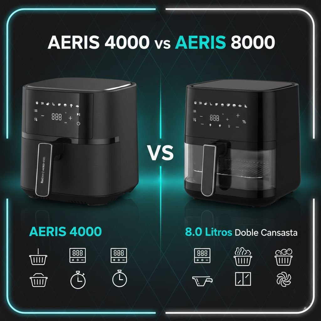 Airfryer Aeris 4000 vs Aeris 8000: similitudes y diferencias