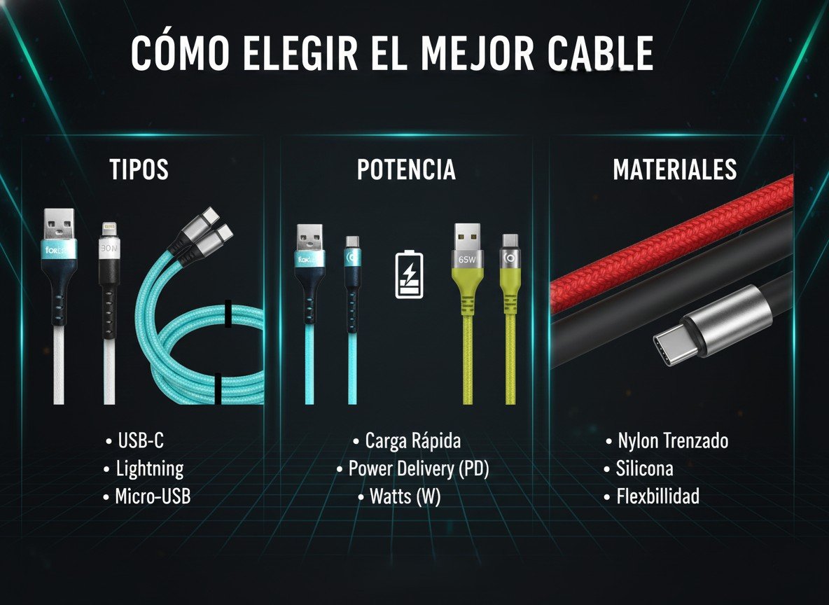 Cómo elegir un cable FOXBOX: USB-C, Lightning y carga rápida
