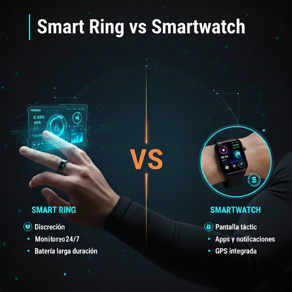 comparativa smart ring smartwatch, diferencia smart ring y smartwatch, qué conviene smart ring o smartwatch, smart ring o smartwatch
